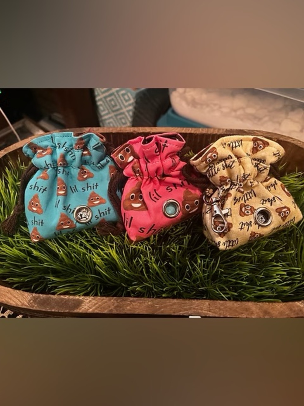 NWT Adorable Handmade Dog Waste bag holders. Clips to leash. 4 designs available